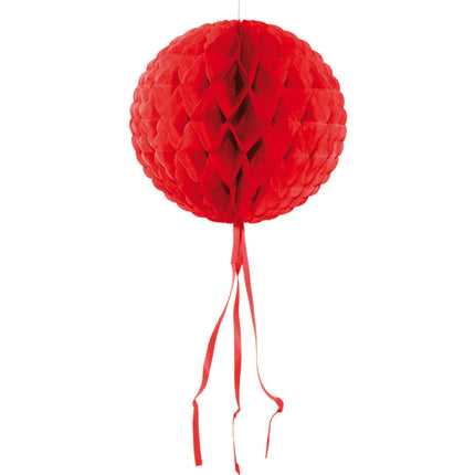 Honeycomb Bal Rood Franje 30cm