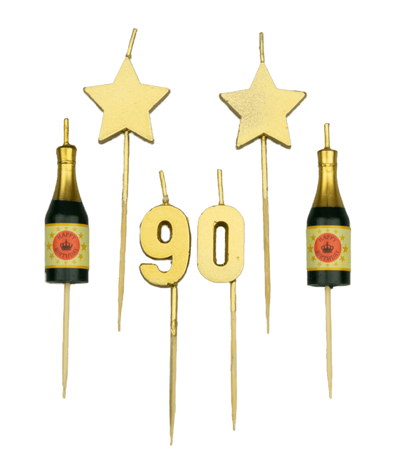 Kaarsjes 90 Jaar Champagne 17,5cm