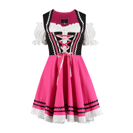 Oktoberfest Dirndl Jurk Oktoberfest Zwart Roze Dames 2 Delig