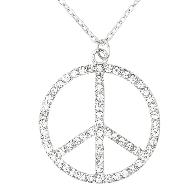 Hippie 60S Ketting Zilver Peace