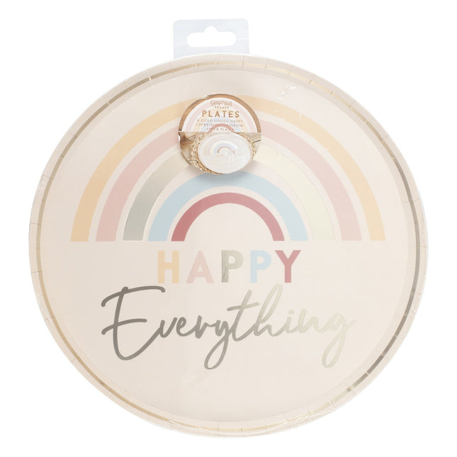 Regenboog Borden Happy Everything 25cm 8st