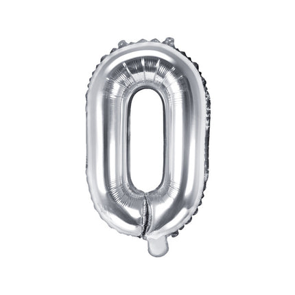 Folie Ballon Letter O Zilver Leeg 35cm