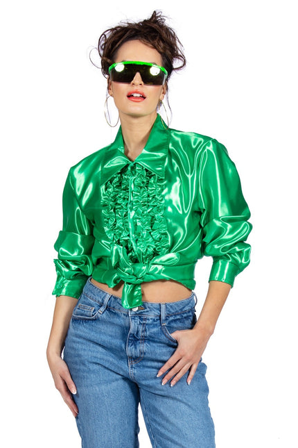 Disco Blouse Ruches Donkergroen