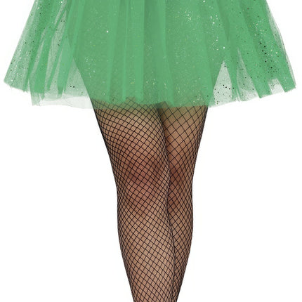 Donkergroene Tutu Dames Glitter 40cm