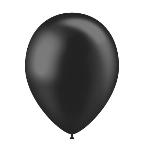 Zwarte Ballonnen Metallic 25cm 50st