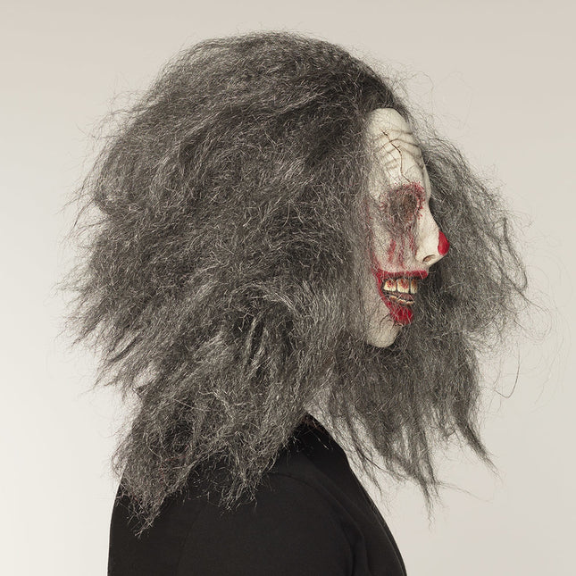 Halloween Masker Clown Grijs Haar