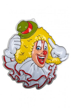 Wanddecoratie Clown Groene Hoed 50cm