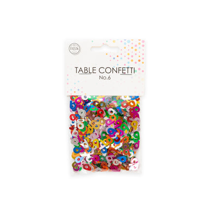 Tafelconfetti 6 Jaar Gekleurd