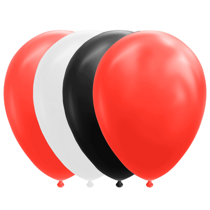 Rood Wit Zwarte Ballonnen 30cm 10st