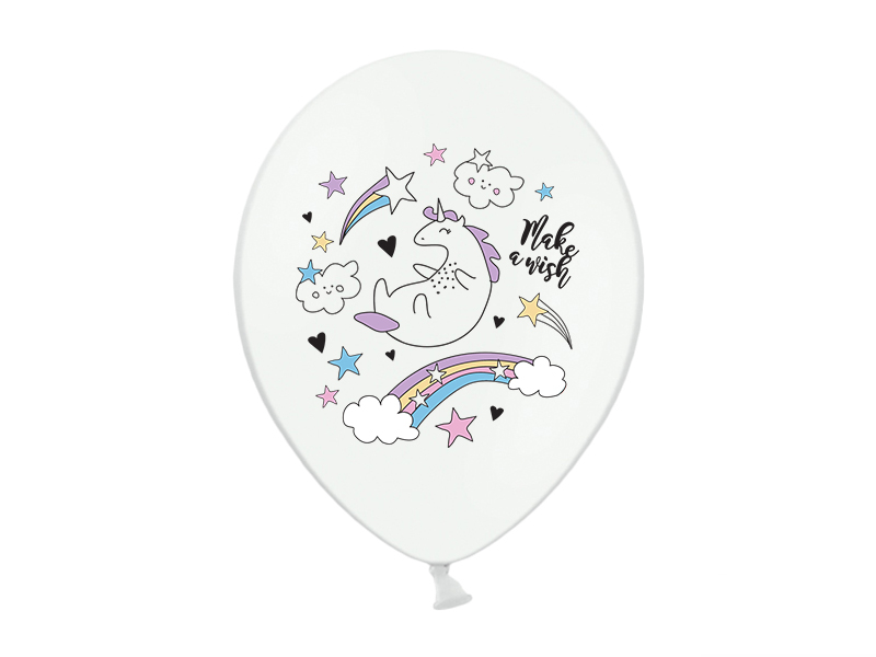 Unicorn Ballonnen Wit 30cm 6st