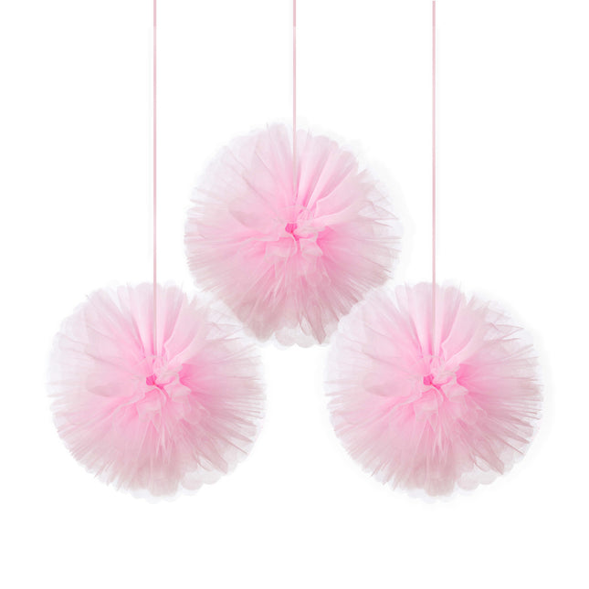 Lichtroze Pompon 30,4cm 3st