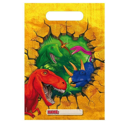 Dinosaurus Uitdeelzakjes 23cm 6st