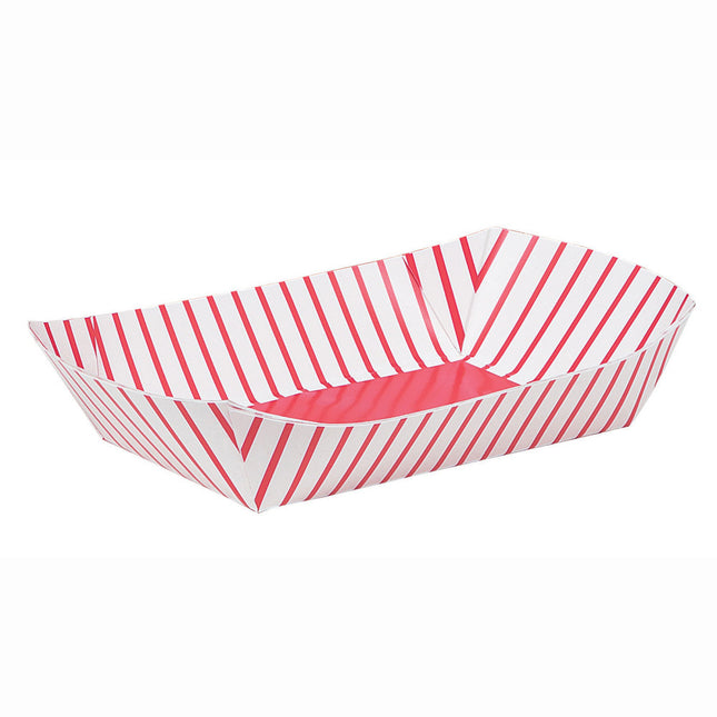 SnackBakje Rood Gestreept 23,5cm 4st