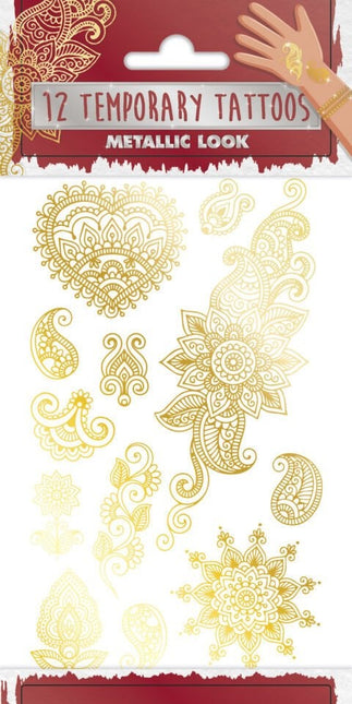 Goud Nep Tattoos Henna Hippie 12st