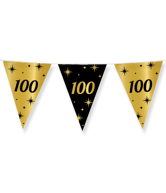 Vlaggenlijn 100 Jaar Goud Zwart 10m
