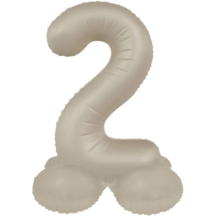 2 Jaar Cijfer Ballon Nude Mat 72cm