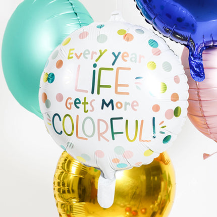 Helium Ballon Life Gets Colorful Leeg 45cm