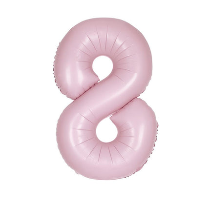 Roze Cijfer Ballon 8 Jaar Matte 86cm