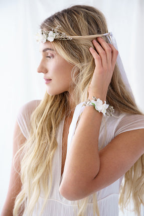 Witte Bloemen Armband