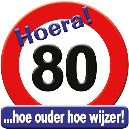 Deurbord 80 Jaar Verkeersbord 50cm