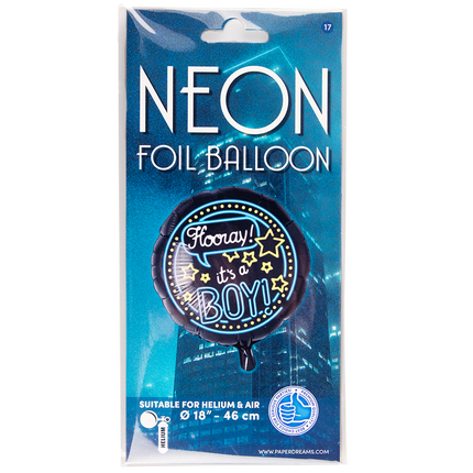 Geboorte Helium Ballon It's a Boy Neon 46cm leeg