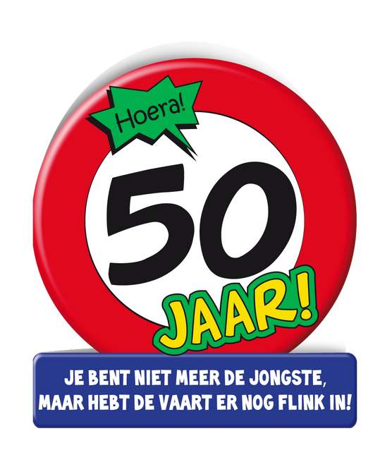 Verjaardagskaart 50 Jaar Verkeersbord 16,5cm