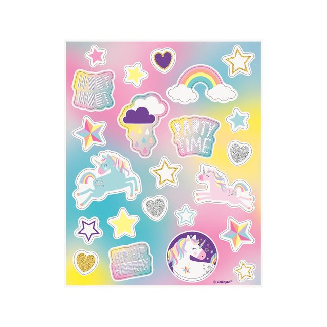 Unicorn Stickervellen 4st