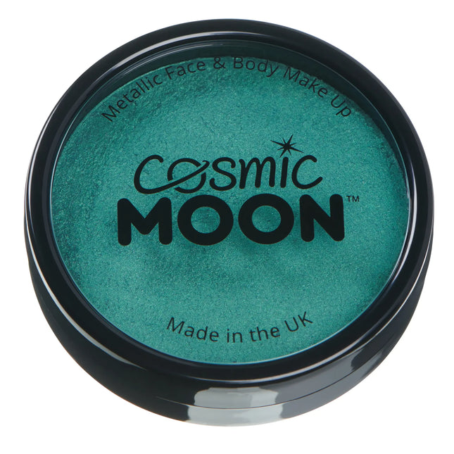 Cosmic Moon Metallic Pro Face Paint Cake Pots Green 36g