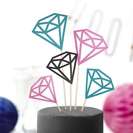 Cupcake Toppers Diamant 25,5cm 5st