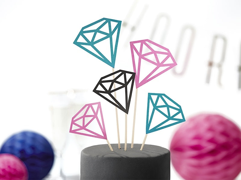 Cupcake Toppers Diamant 25,5cm 5st