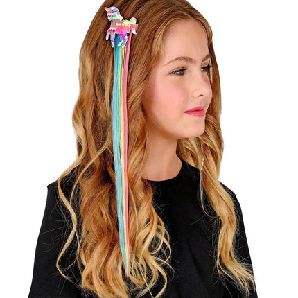 Unicorn Hair Extension Meisje