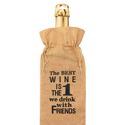 Cadeauzakje Fles The Best Wine 42cm