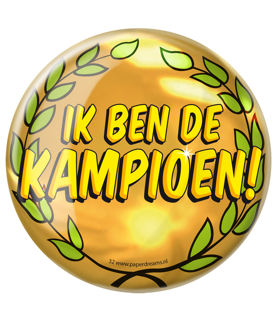 Button Ik Ben De Kampioen 10,2cm