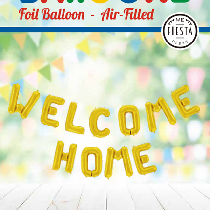 Letterballon Set Welcome Home Goud