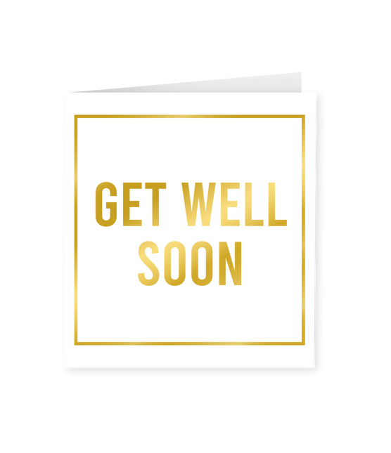 Kaart Get Well Soon Goud Wit 15cm