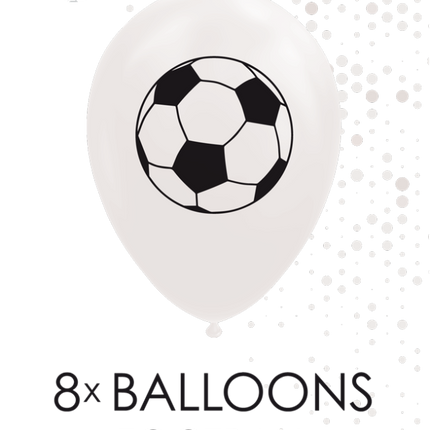 Witte Voetbal Ballonnen 30,5cm 8st