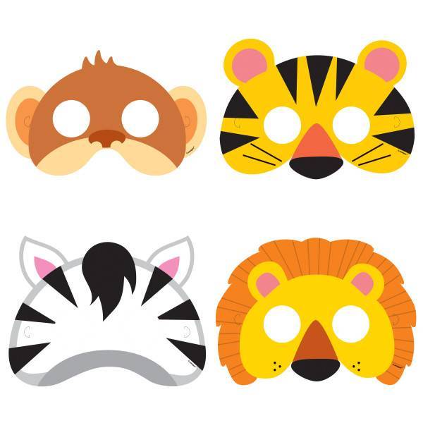 Dieren Maskers Jungle 8st