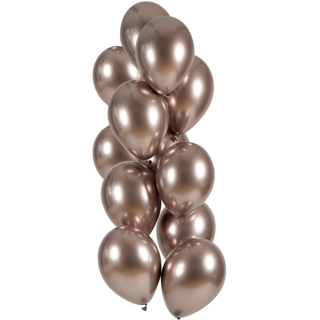 Rose Gouden Ballonnen Chroom 33cm 12st