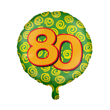 Helium Ballon 80 Jaar Gekleurd Leeg 46cm