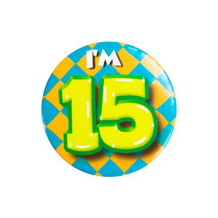 I'm 15 Button 15 Jaar 5,5cm