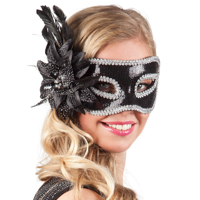 Oogmasker Venice Fiore Zwart