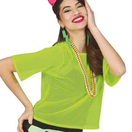 Visnet T/shirt Neon Groen Kort L