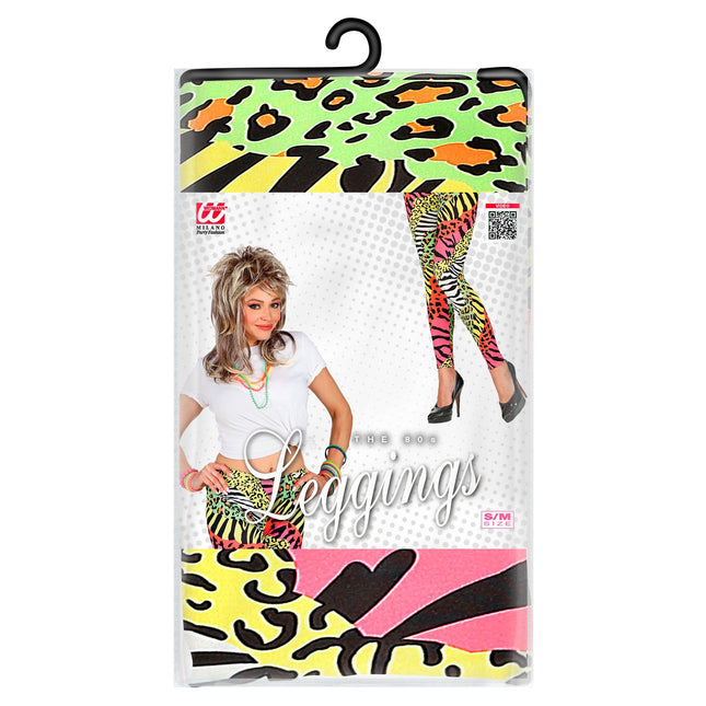 Neon 80S Legging Dames Gekleurd