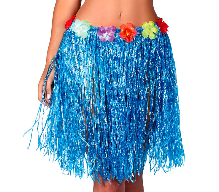 Hawaii Rok Bloemen Blauw 50cm