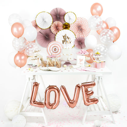 Folie Ballon Letter O Rose Goud Leeg 35cm