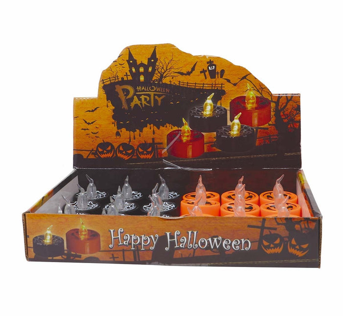 Halloween Nep Kaarsen Met Licht 4cm 24st