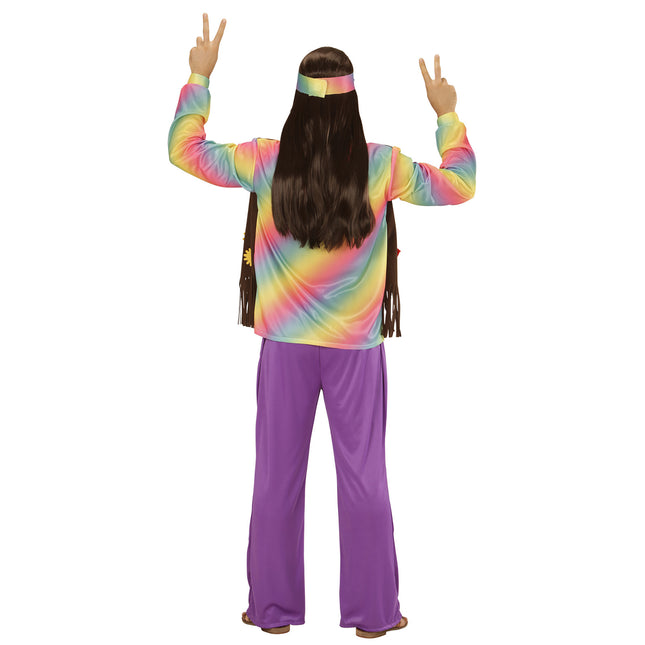 Hippie 60S Kostuum Gekleurd Heren 3delig