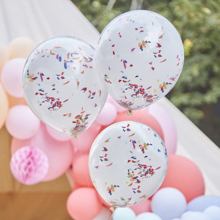 Gekleurde Confetti Ballonnen Confetti 45cm 3st