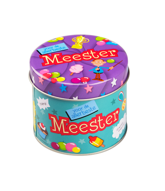 Snoepblik Meester 9cm