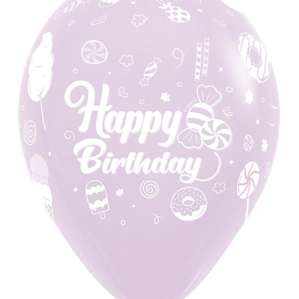 Ballonnen Happy Birthday Sweet Pastel Matte Mix 30cm 25st